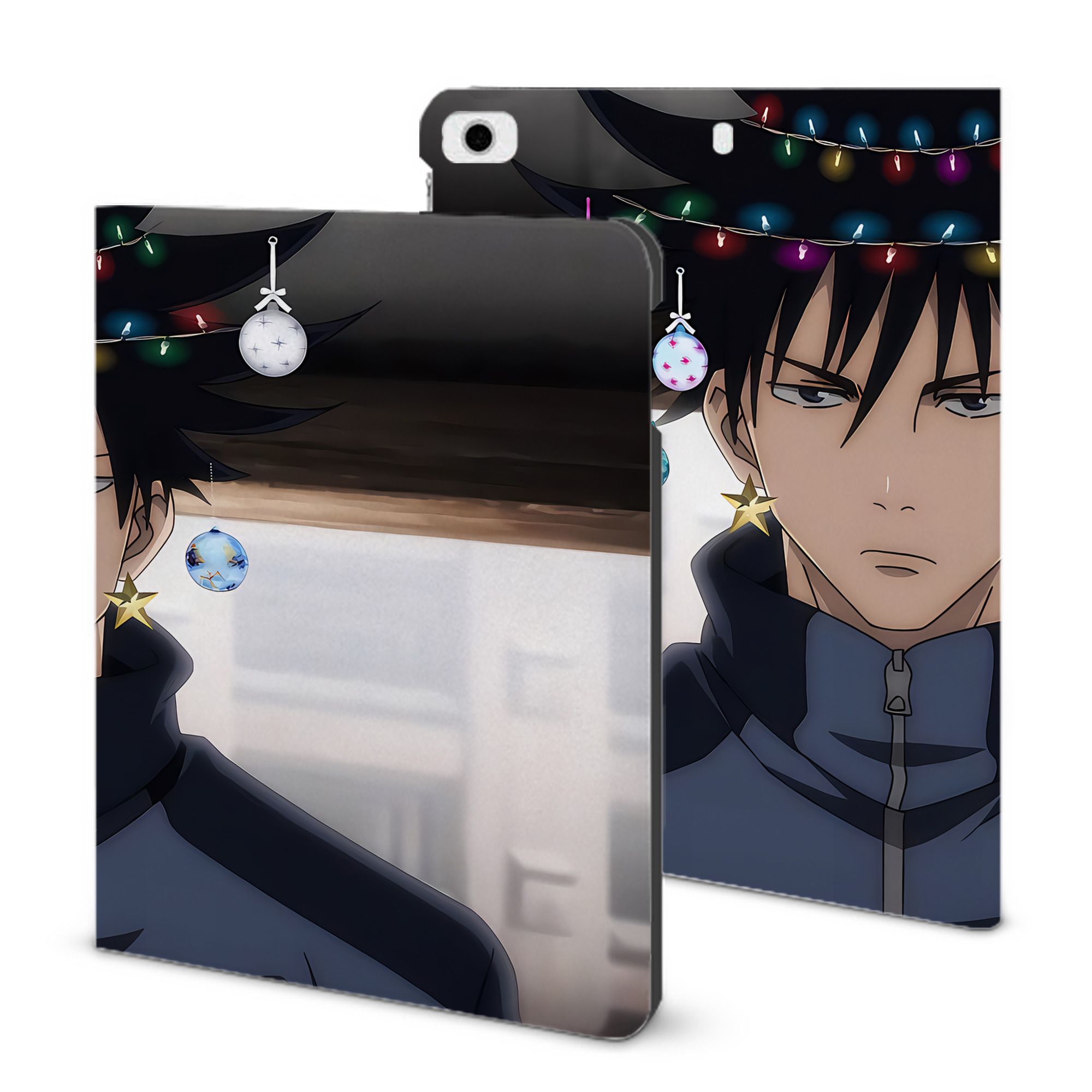 （画像用） 呪術廻戦 Jujutsu Kaisen IPad ケース ブック型 PUレザー TPU 耐衝撃 軽量 薄型 ペン収納なし 全面保護 IPad 各モデル対応